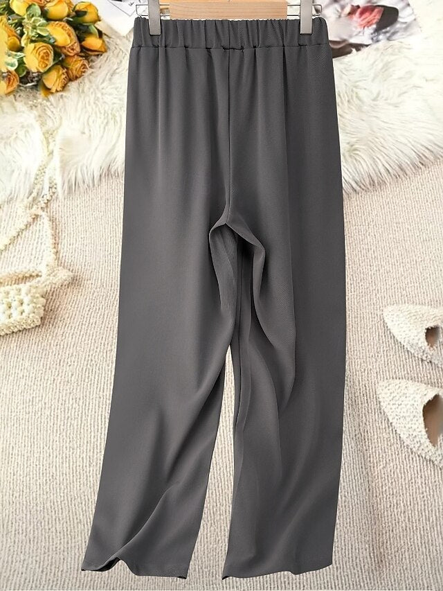 Women's Wide Leg Dress Pants Fashion Streetwear Full Length