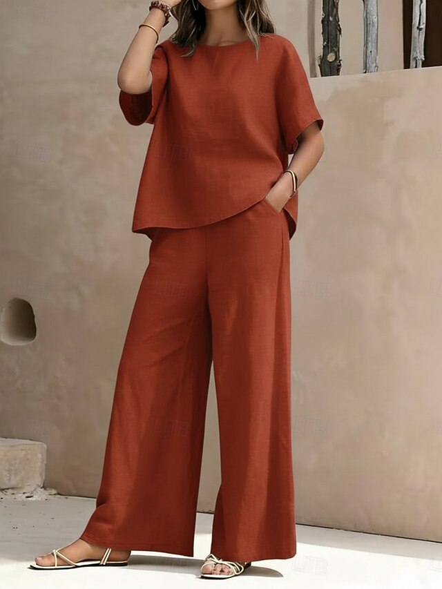 Women's Two Piece Sets Pants Sets Bolero Short Sleeve Crew