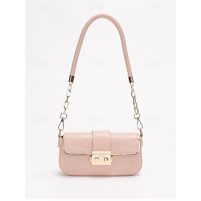 Damen Tasche Baguette Schultertasche Umschlag Leder PU