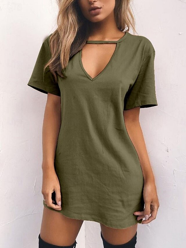 Women's Mini Dress T Shirt Dress Tee Dress Summer Dress
