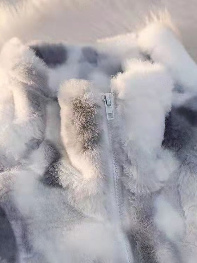 Coat Jacket Women's Warm Faux Teddy Fur Fleece