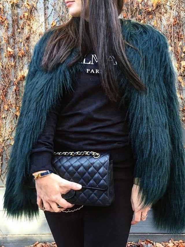 Women's Comfortable Coat Furs Faux Fur Leathers Warm