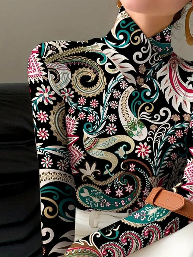 Women's T Shirt Print Floral Graphic Paisley Elegant
