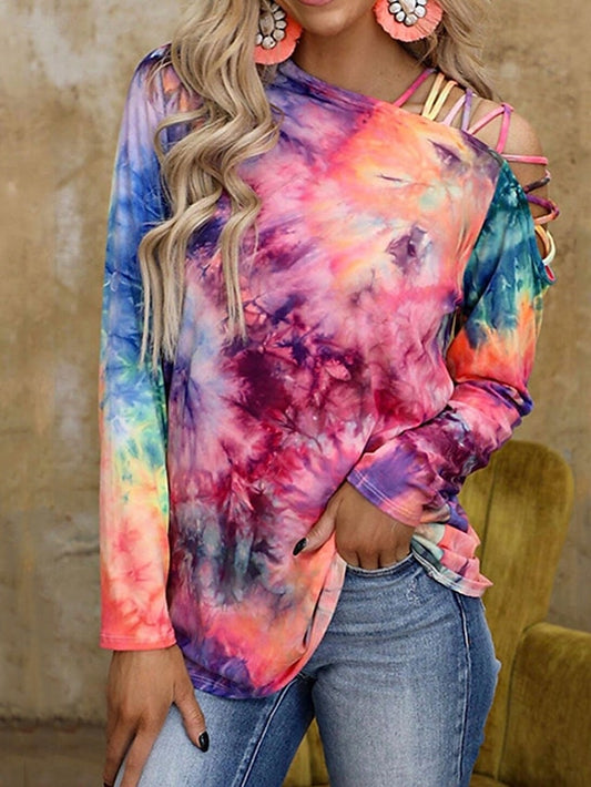 Women's Blouse Tie Dye Elegant Daily Stylish Long Sleeve