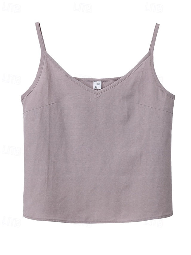 Women's Cotton Linen Shirts Cotton Linen Vest Blouse