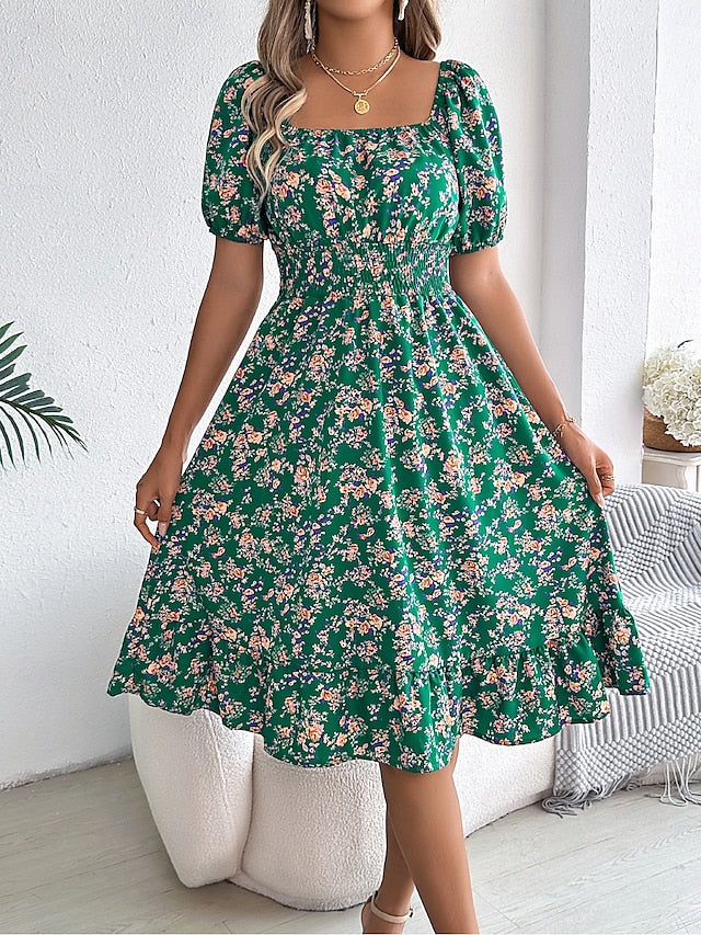 Women's Midi Dress A Line Dress Milkmaid Dress Midi Dress