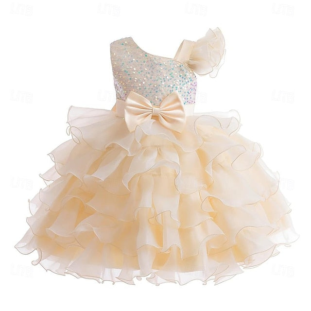 Party Kids Flower Ball Pageant Ruffle Girls Wedding Gown Dress
