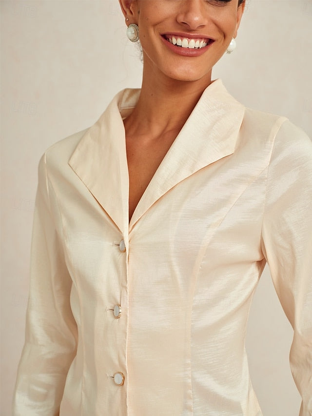 Women's With Belt Solid Color Stylish Turndown Dusty Rose