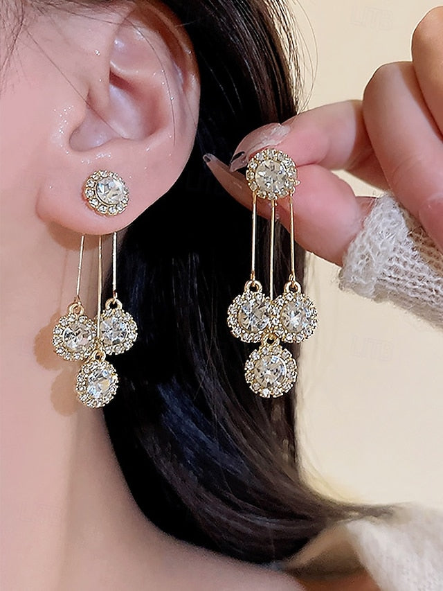 Sparkling Earrings Crystal Women – Dangle Elegant for