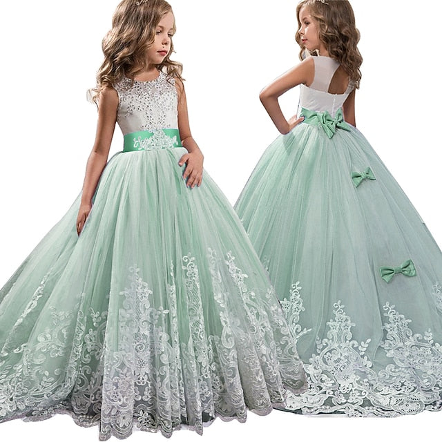 Flower Girls' Girl Dress Wedding Kids Sleeveless