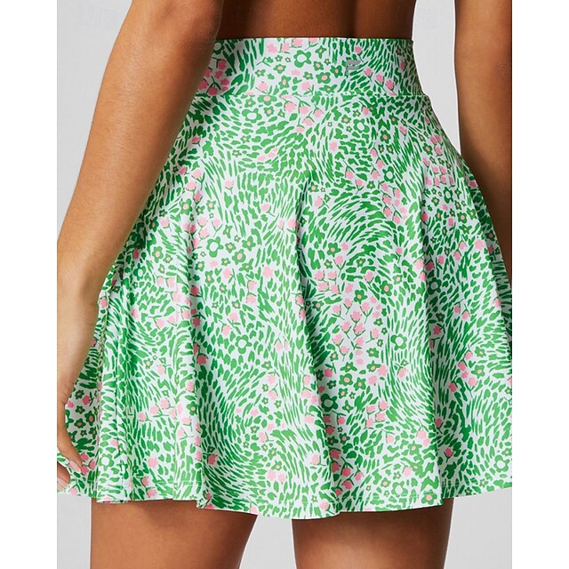 Women's Floral Casual Skirt Tennis Skirts with Shorts