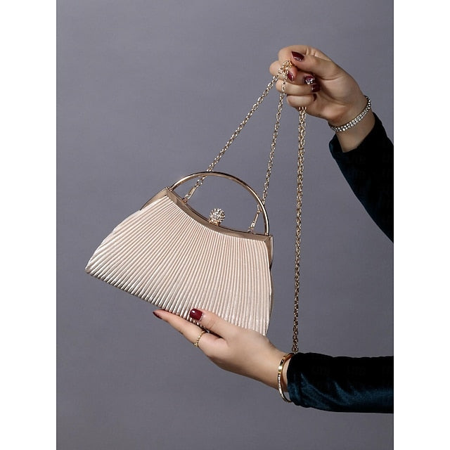 Pleated Elegant Blue Clutch Velvet – Women's Evening Navy