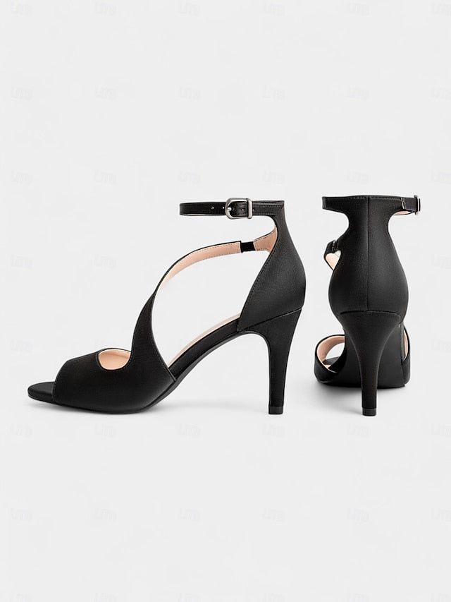 Peep-Toe - Satin Women Heels Nude Elegant Wedding for