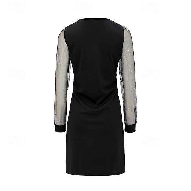 Women's Mini Dress Black Dress Sequin Dress Casual Dress