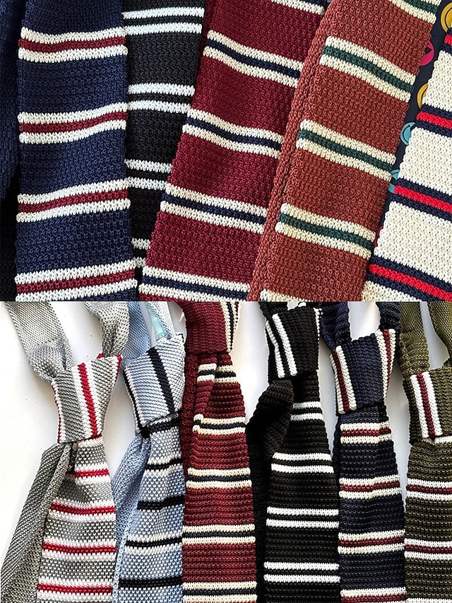 Neck Tie Stylish Woven Stripe - Christmas Men's Knit