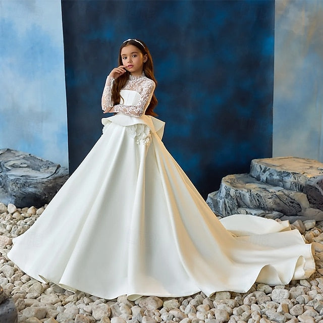 Dress Color First Party Solid Communion Girls' Kids