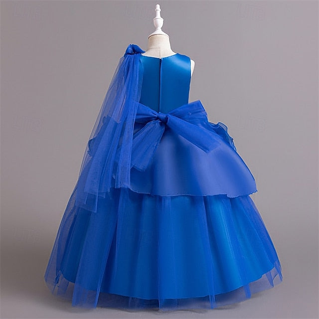 Girls' Party Cosplay Color Dress Solid Kids