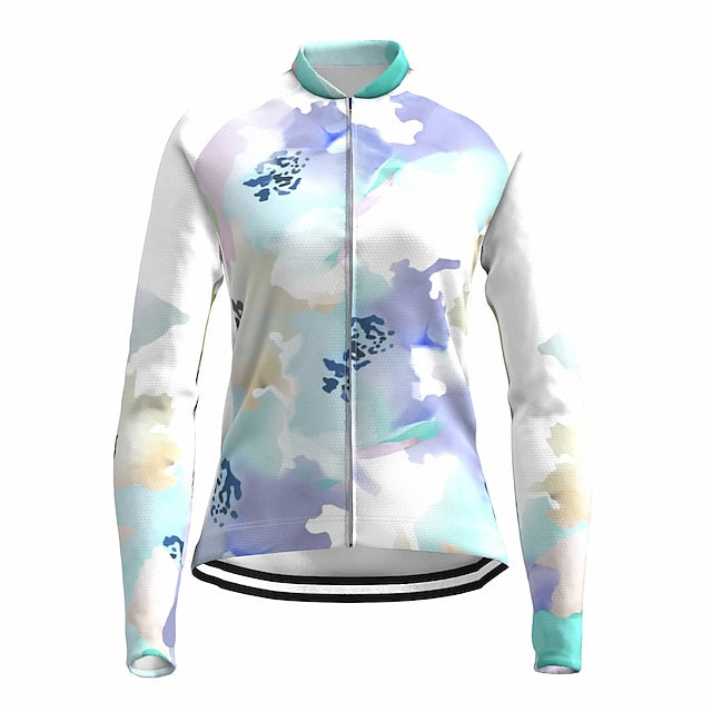 Women's Cycling Jersey Floral Botanical Funny Long Sleeve