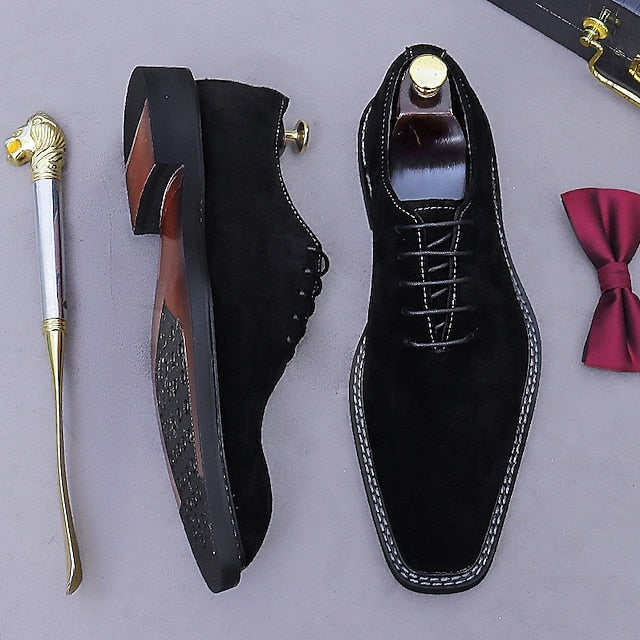 - Leather Suede Cowhide Oxford Genuine Shoes Men's
