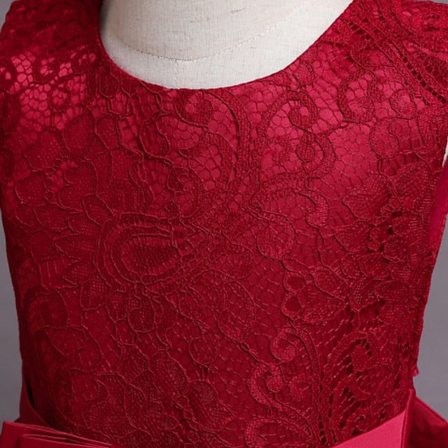 A Kids Girls' Party Line Little Dress Floral Plain