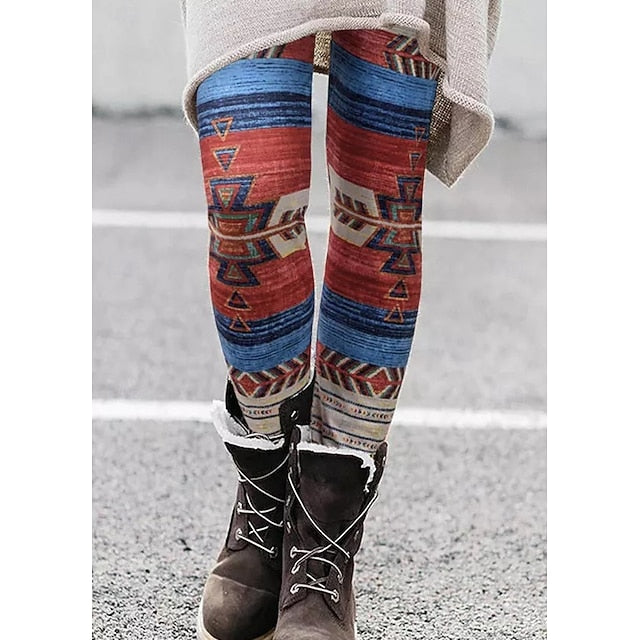 Women's Leggings Vacation Vintage Ethnic Style Ankle-Length