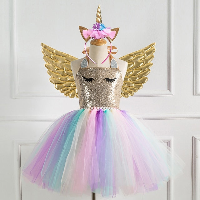 New Movie Girls' Cosplay Unicorn Dress Vacation