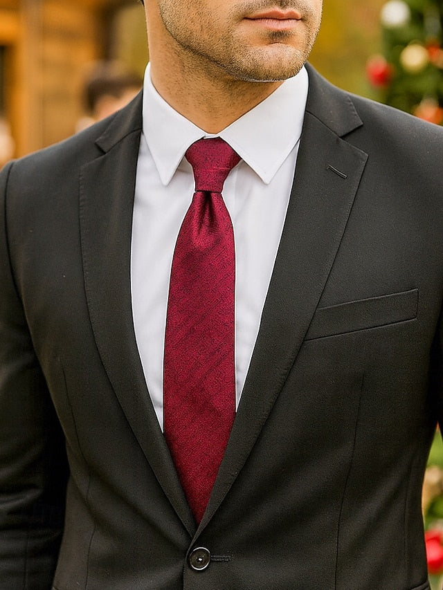 Men's Herringbone Tie Polyester Christmas Stylish –