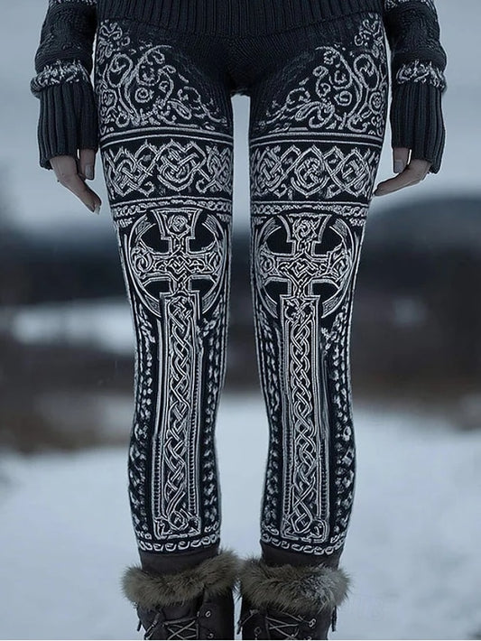 Women's Viking Boho Leggings Vintage Ethnic Style Full