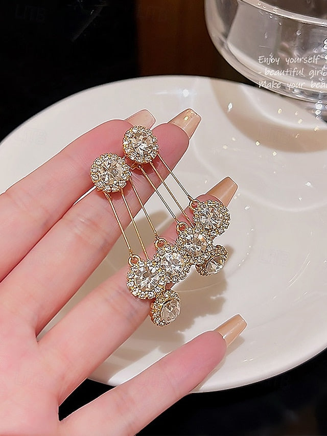 Sparkling Earrings Crystal Women – Dangle Elegant for