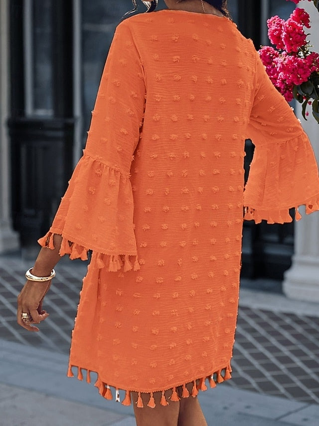 Women's Mini Dress Fringe Dress Elegant Dress Elegant Bell