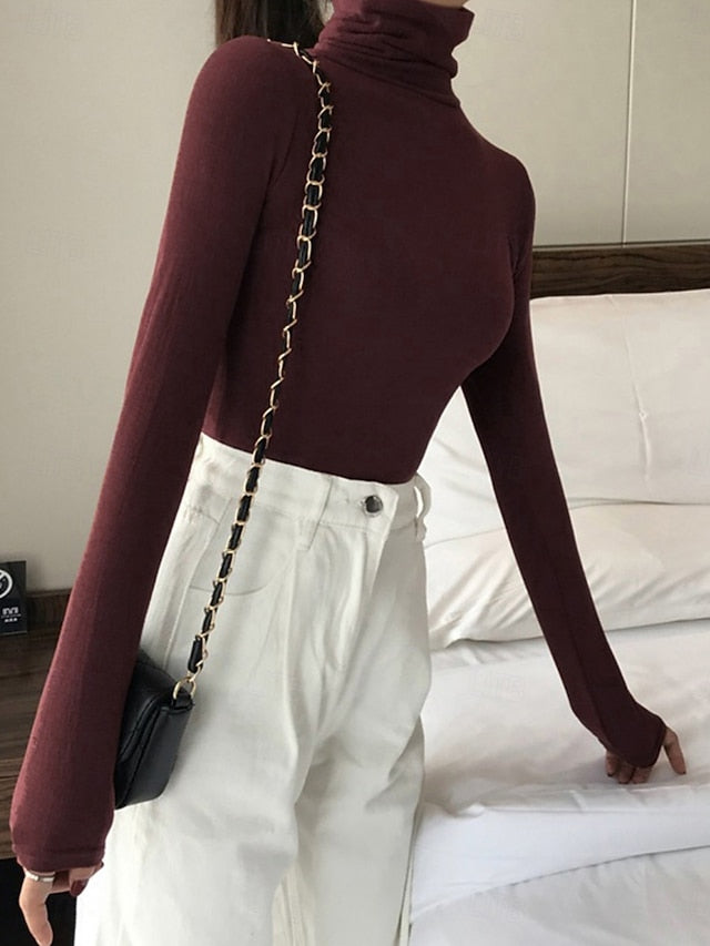 Women's Blouse Ruched Solid Color Stylish Casual Long