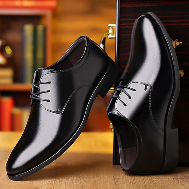 Men's Glossy – Lace-Up Shoes Formal Classic Derby Black