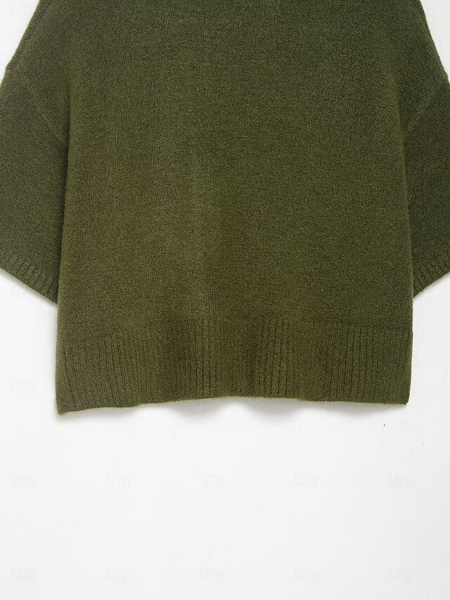 Women's Knit Tee Tee Top Pocket Fuzzy Side Split Solid