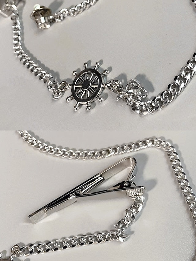 Tie Wheel Ship Design Chain Nautical – with Men's Silver