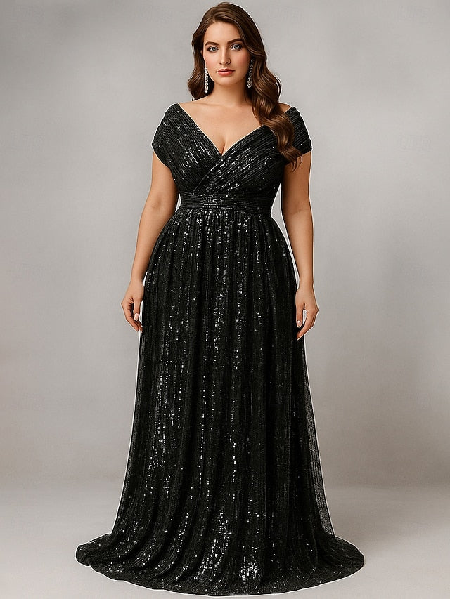 A-Line Floor Length Wedding Guest Dress Formal Dresses Evening