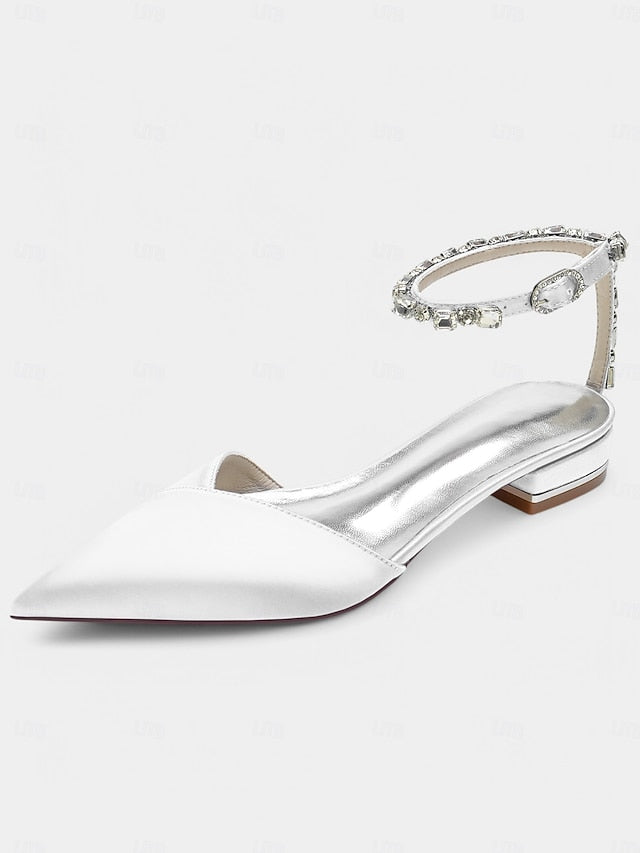 Black Crystal-Ankle with Wedding Chic – Strap Shoes Satin