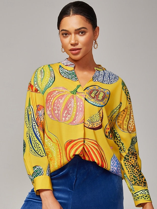 Women's Top Casual Drop Shoulder Stand Collar Inverted
