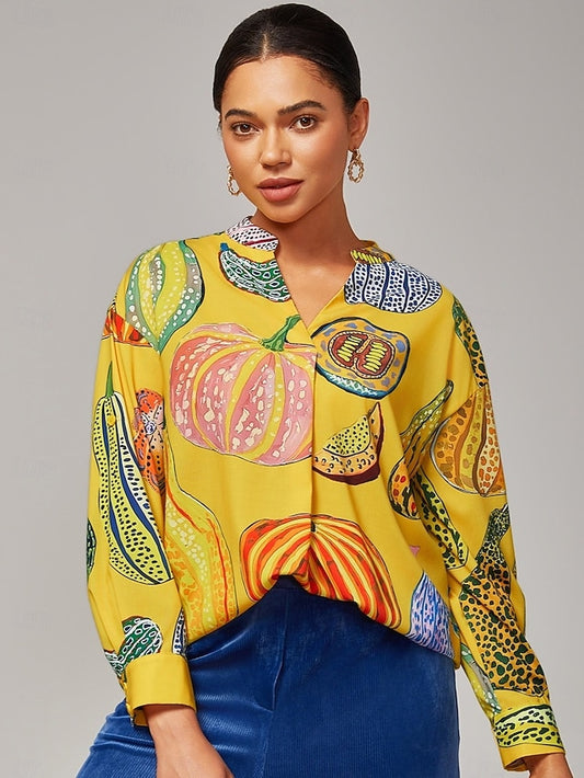 Women's Top Casual Drop Shoulder Stand Collar Inverted