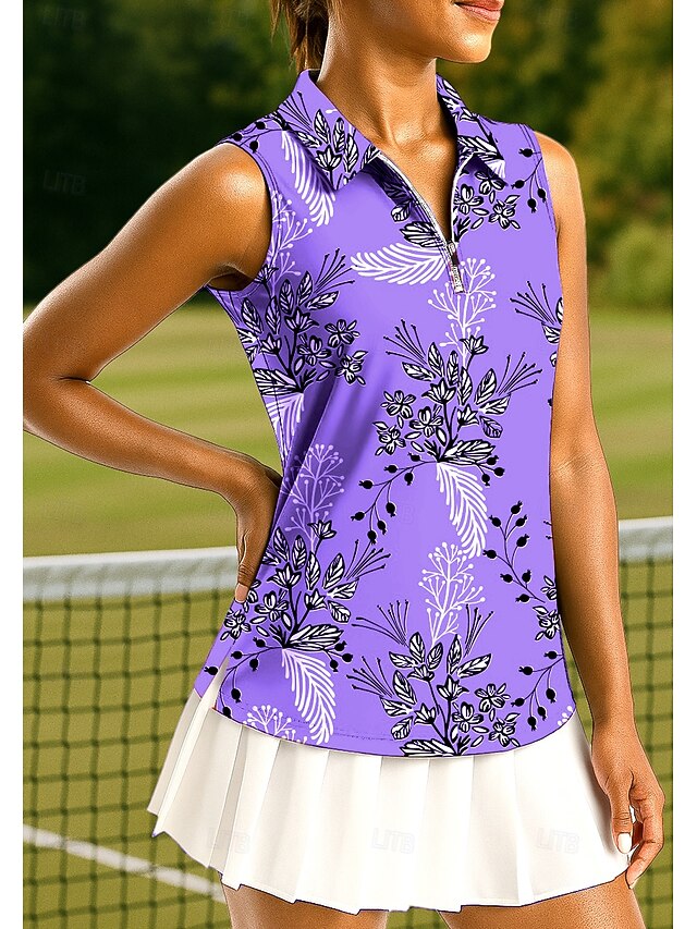 Women's Plants Floral Botanical Tops Sport Shirt Golf Polo