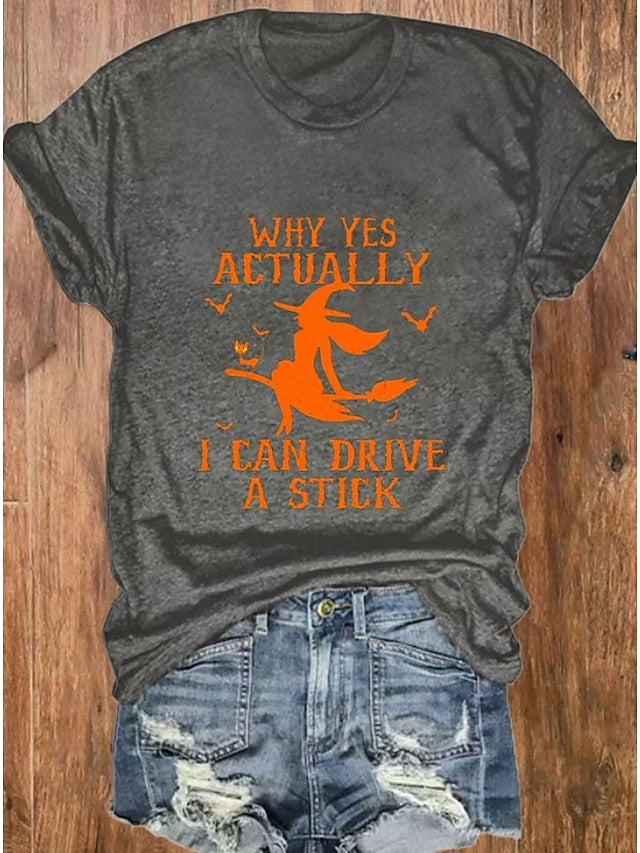 Women's T shirt Monster Graphic Witch Vintage Stylish