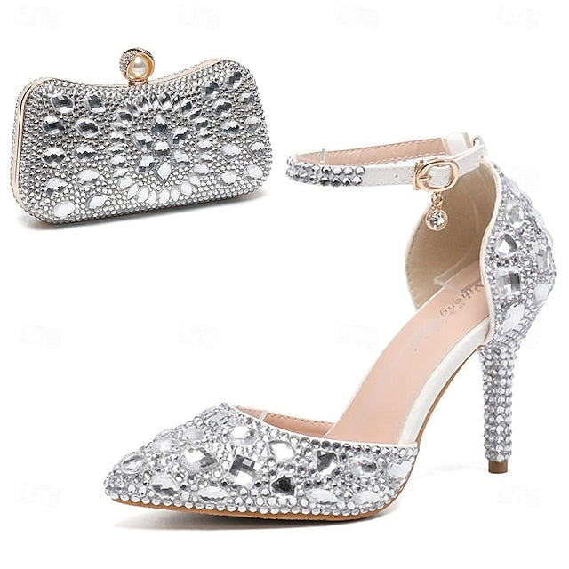 with Women's Wedding Heel Rhinestone High Multicolor Shoes