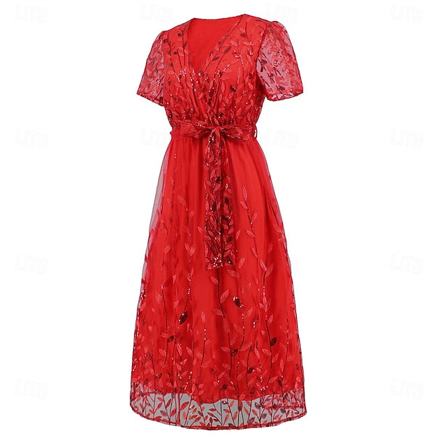 of Mother Sequin Neck the Bride A-Line V Dress Elegant