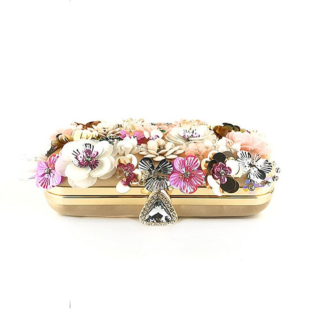 3D Floral Evening Clutch Women's Embellished Flower –