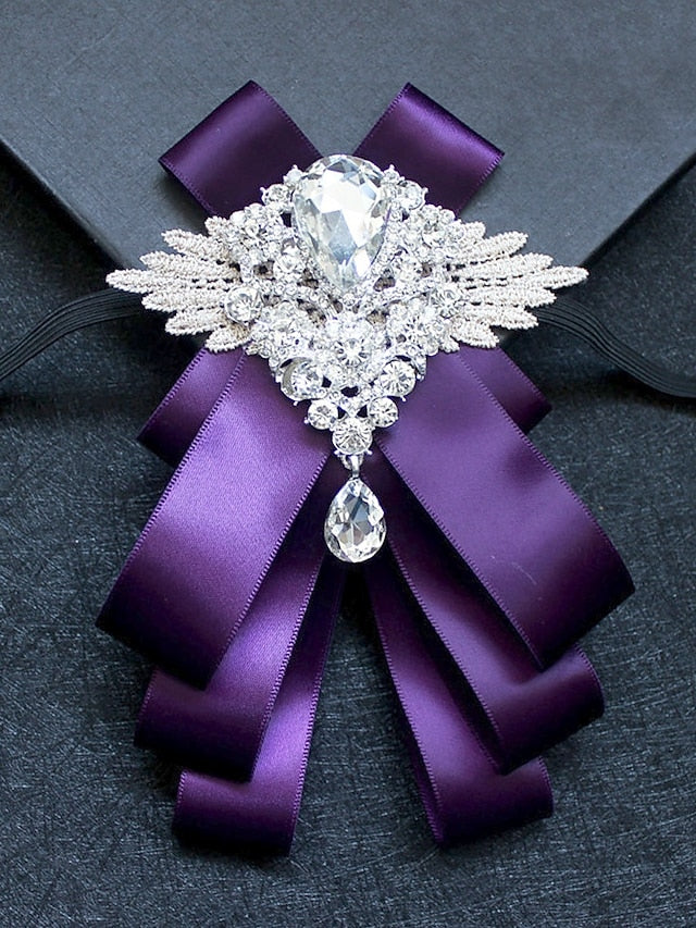 Crystal Ribbon - Luxury Elegant Pin Men's Brooch Tie Bow