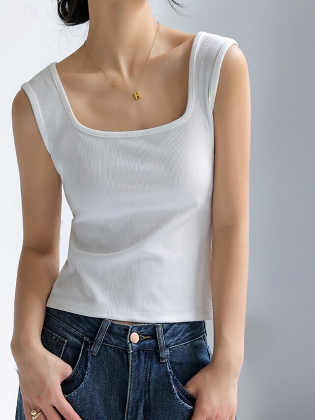 Women's Blouse Camisole Tank Top Plain Casual Sleeveless