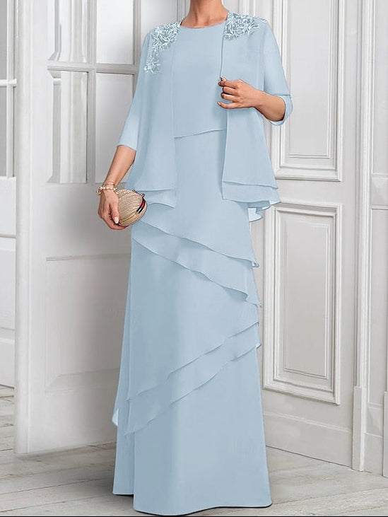 Formal the Mother Elegant Bride Dress Suit Piece of Two A-Line