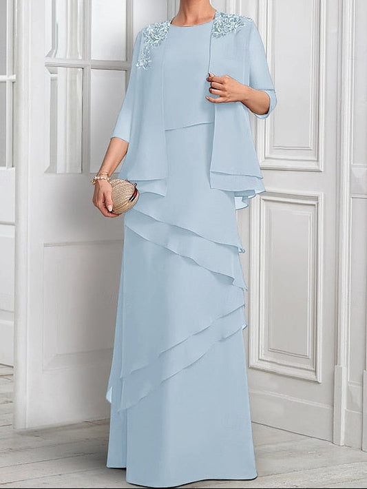 Formal the Mother Elegant Bride Dress Suit Piece of Two A-Line