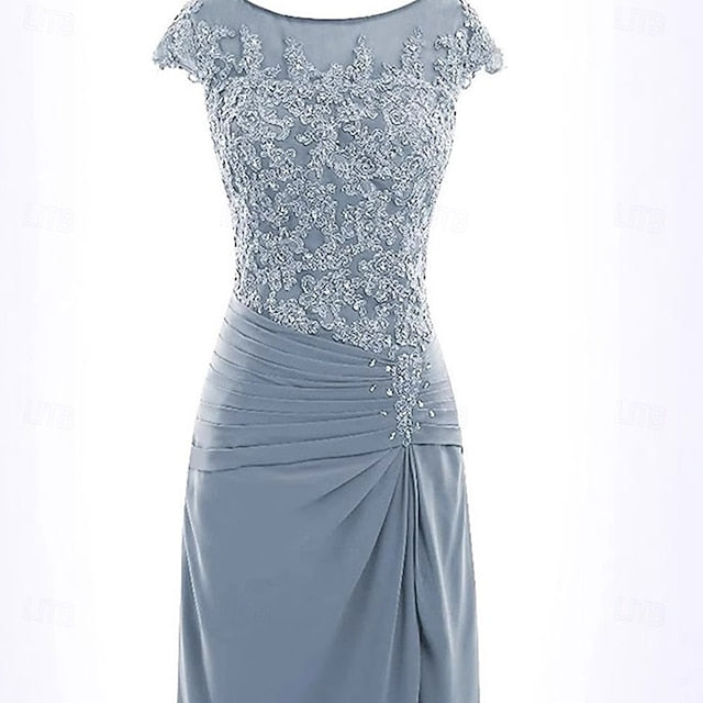 Mermaid Simple Crew Bride of Dress the Trumpet Elegant / Mother