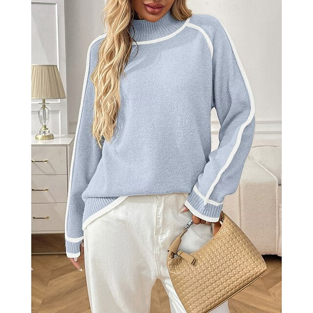 Women's Casual Tops Pullover Sweater Long Sleeve Top