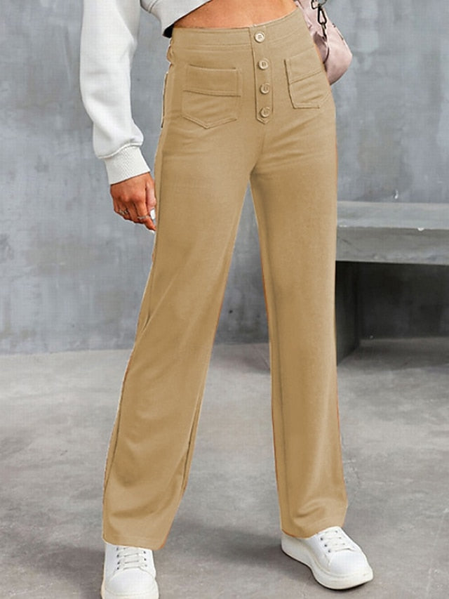 Women's Slacks Straight Streetwear Casual Full Length